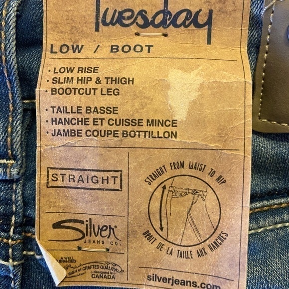 NWT Silver Jeans Co. Tuesday Low  Rise Bootcut Jeans Med Wash Ladies W22/L33 - Picture 4 of 15